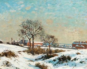 Camille Pissarro, Snowy Landscape at South Norwood, Painting on canvas