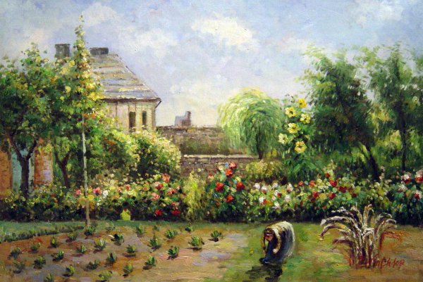 The Artist's Garden At Eragny. The painting by Camille Pissarro