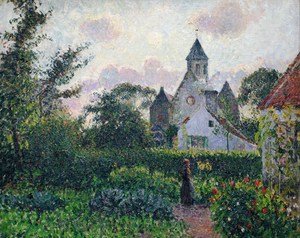 Camille Pissarro, The Church at Knocke, Painting on canvas