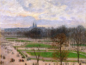 Camille Pissarro, The Garden of the Tuileries on a Winter Afternoon 2, Painting on canvas