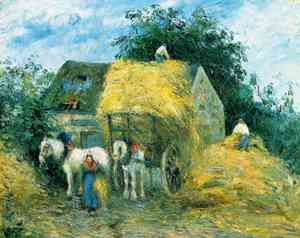 Reproduction oil paintings - Camille Pissarro - The Hay Cart, Montfoucault
