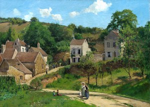 Camille Pissarro, The Hermitage at Pontoise, Painting on canvas