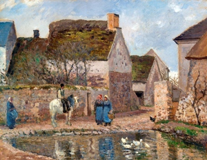Camille Pissarro, The Pond at Ennery, Painting on canvas