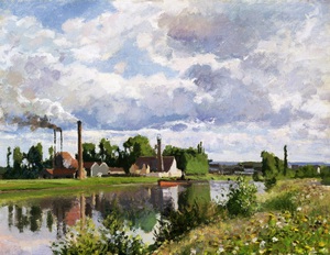 Camille Pissarro, The River Oise near Pontoise, Painting on canvas