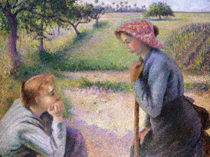 Camille Pissarro, Two Young Peasant Women, Painting on canvas