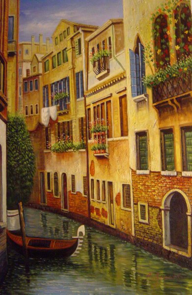 Canal In Calle, Venice. The painting by Our Originals