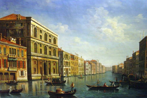 A Grand Canal-Looking Southeast From The Palazzo Grimani. The painting by Canaletto