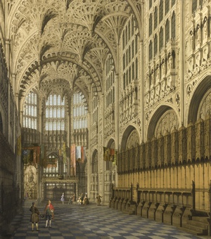 Famous paintings of Religious: An Interior View of the Henry VII Chapel, Westminster Abbey