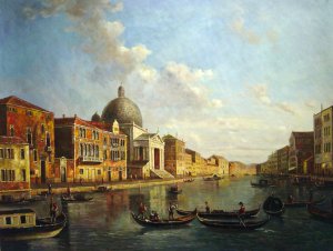 Canaletto, Grand Canal-Looking Southwest From The Chiesa Degli Scalzi, Art Reproduction