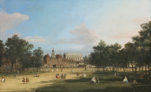 Canaletto, London, a View of the Old Horse Guards and Banqueting Hall, Whitehall seen from St. James' Park, Art Reproduction