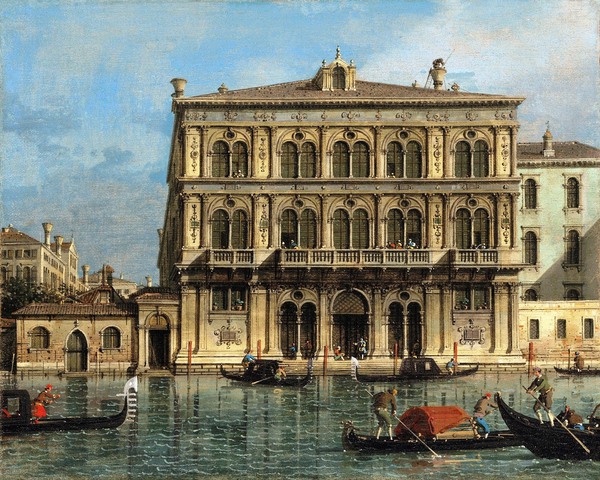 Palazzo Vendramin-Calergi, on the Grand Canal, Venice. The painting by Canaletto