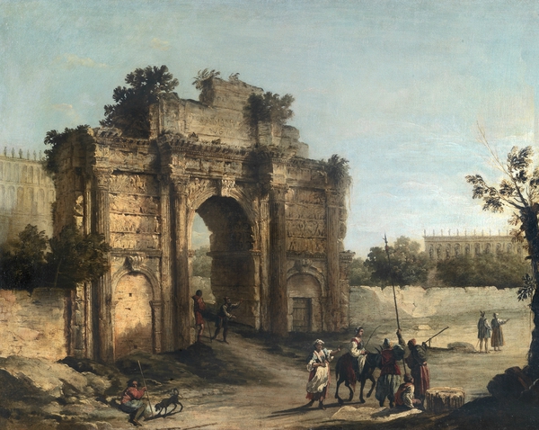 The Arch of Septimius Severus. The painting by Canaletto