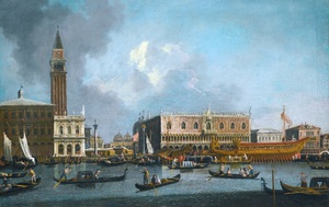 Canaletto, Venice, the Bucintoro Returning to the Molo on Ascension Day, Painting on canvas