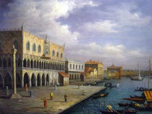 Canaletto, Canaletto Riva Degli Schiavoni Looking East, Painting on canvas