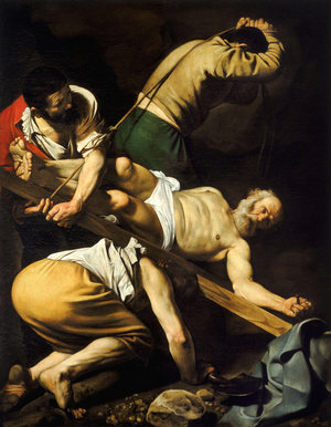 Caravaggio, Crucifixion of Saint Peter, Painting on canvas