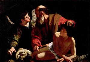Caravaggio, Sacrifice of Isaac 1, Painting on canvas