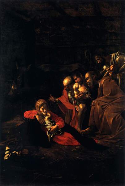 The Adoration of the Shepherds. The painting by Caravaggio