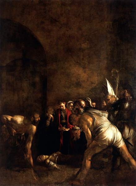 The Burial of St. Lucy. The painting by Caravaggio