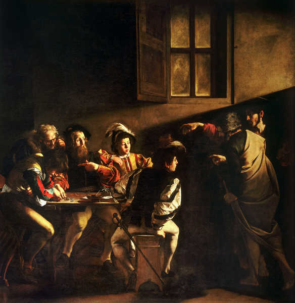 The Calling of Saint Matthew. The painting by Caravaggio