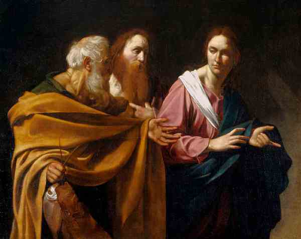 The Calling of Saints Peter and Andrew. The painting by Caravaggio