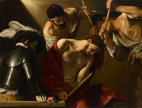 The Crowning with Thorns. The painting by Caravaggio