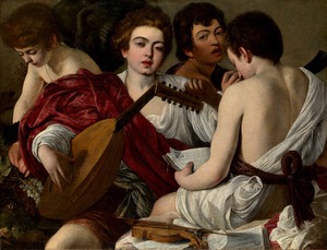 Caravaggio, The Musicians, Painting on canvas