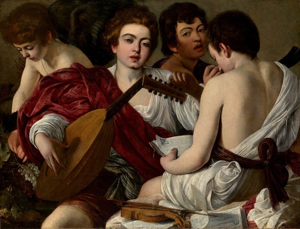 The Musicians. The painting by Caravaggio