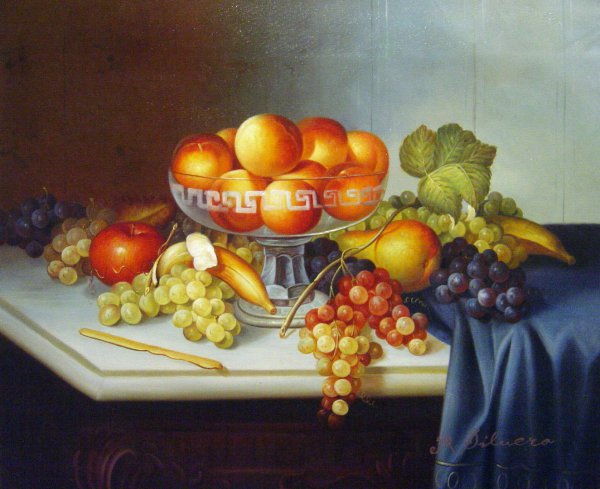 Still Life, Fruit And Knife. The painting by Carducius Plantagenet Ream