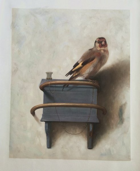 The Goldfinch. The painting by Carel Fabritius