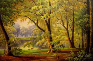 Carl Frederic Aagaard, Deer Park, Painting on canvas