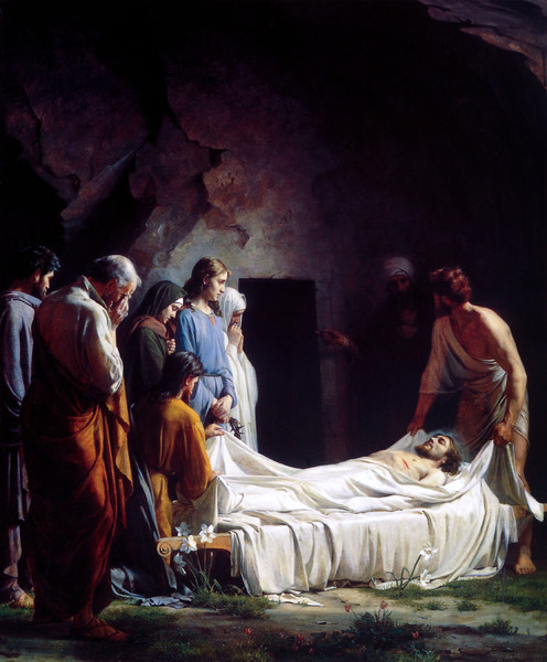 Burial of Christ. The painting by Carl Heinrich Bloch