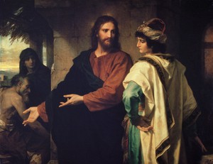 Christ and the Rich Young Ruler , Carl Heinrich Bloch, Art Paintings
