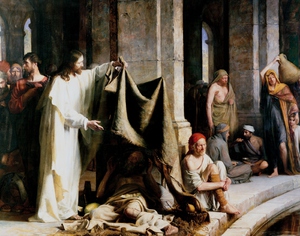 Christ Healing the Sick at Bethesda, Carl Heinrich Bloch, Art Paintings