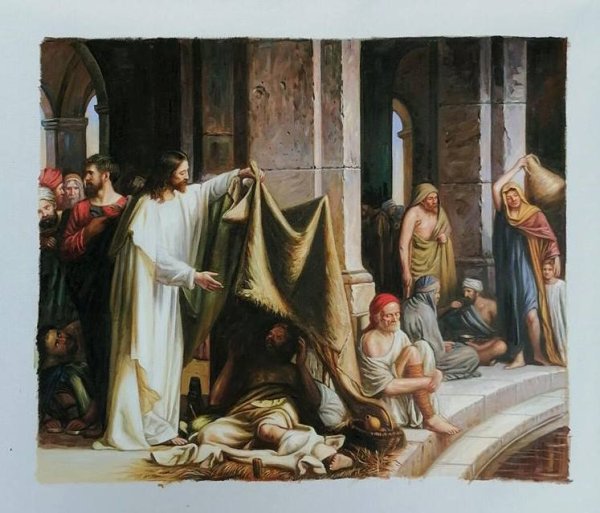Christ Healing the Sick at Bethesda. The painting by Carl Heinrich Bloch