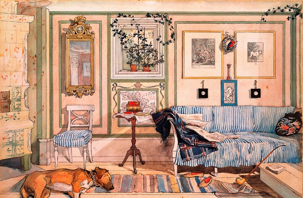 Cosy Corner. The painting by Carl Larsson