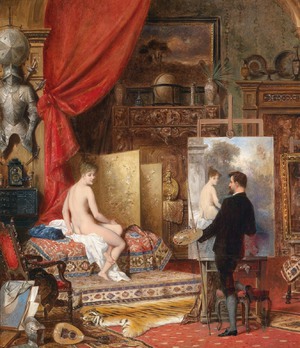 Carl Schweninger, Jr., The Artist and His Model , Painting on canvas