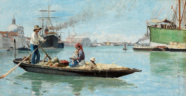 Port of Venice. The painting by Carl Skanberg