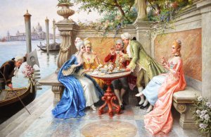 Famous paintings of Cafe Dining: High Society