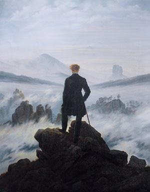 Famous paintings of Men: A Wanderer above the Sea of Fog