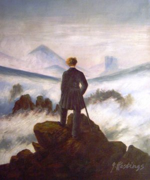 Wanderer Above The Sea Of Fog, Caspar David Friedrich, Art Paintings