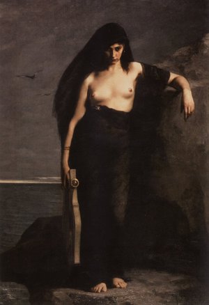 Charles August Mengin, Portrait of Sappho 2, 1877, Painting on canvas