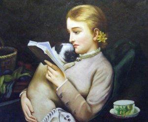 Charles Burton Barber, Blond And Brunette Pug, Painting on canvas