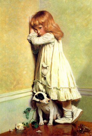 Charles Burton Barber, In Disgrace, Painting on canvas