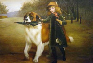 Charles Burton Barber, Off To School, Painting on canvas