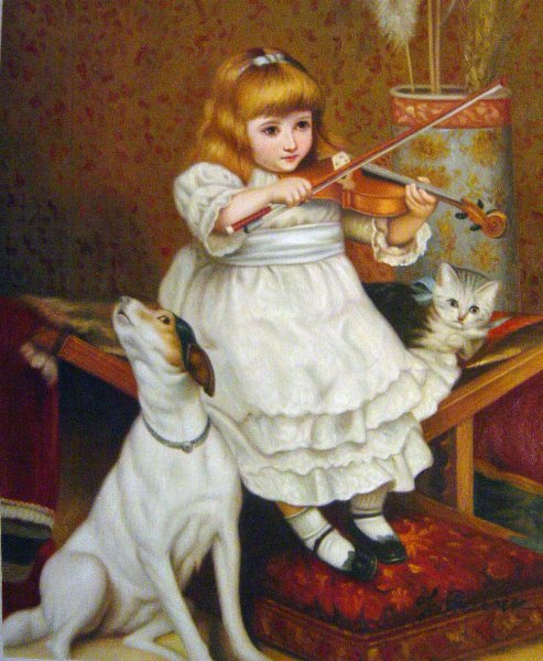 The Broken String. The painting by Charles Burton Barber