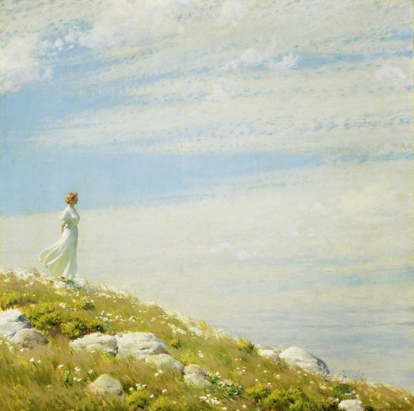 A Breezy Day. The painting by Charles Courtney Curran