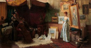 Charles Courtney Curran, Fair Critics, 1887, Painting on canvas