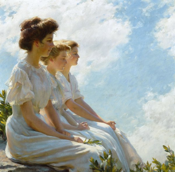 On the Heights. The painting by Charles Courtney Curran