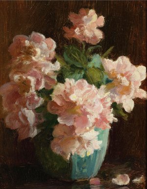 Charles Courtney Curran, Pink Roses, Painting on canvas