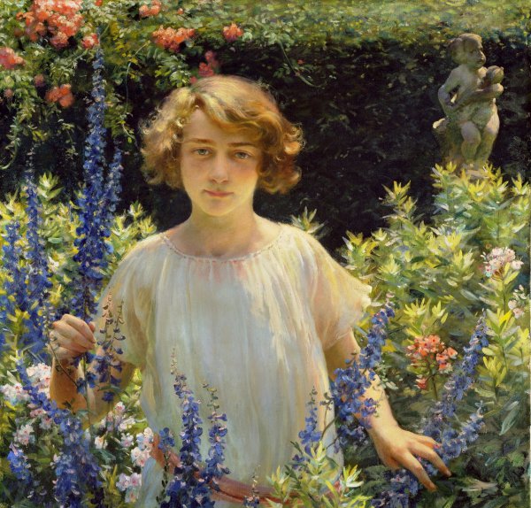 Sunshine and Rain. The painting by Charles Courtney Curran